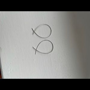 Lana 14k white gold small upside down hoop earrings